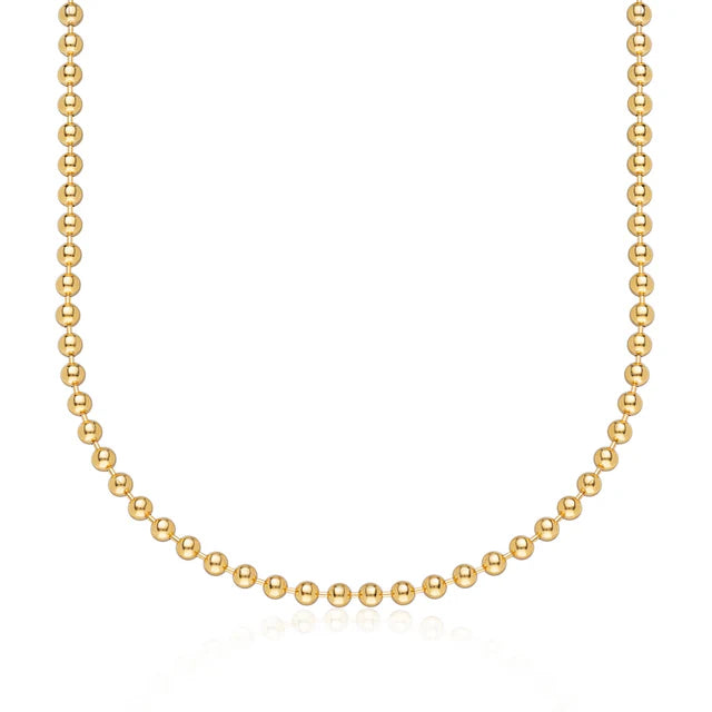 Ladies necklaces Asian flair-Scream Pretty 18ct Gold Vermeil Ball Chain Necklace