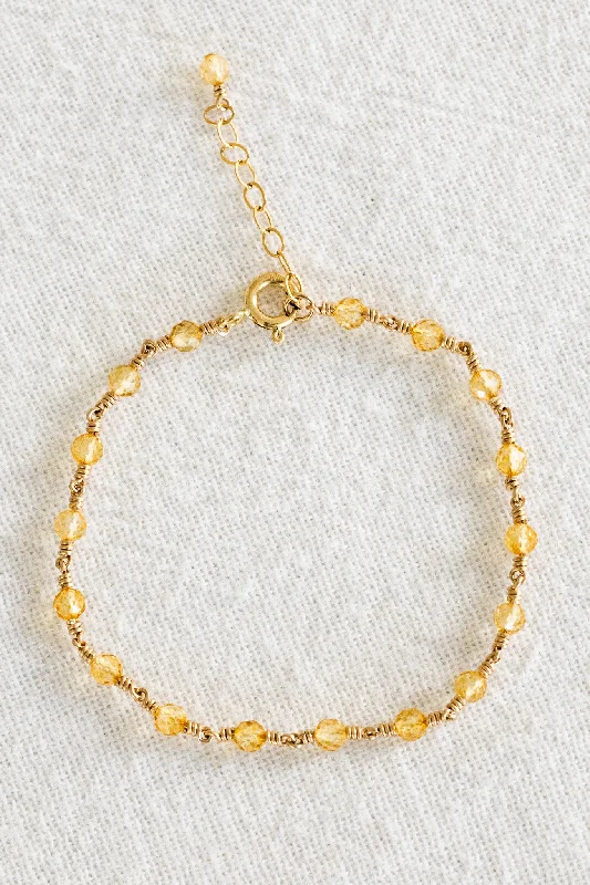 Ladies bracelets age-appropriate-Citrine Endless Bracelet