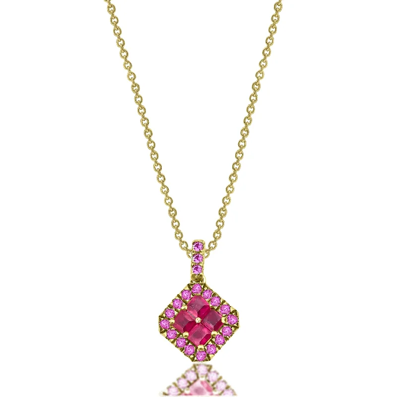 Ladies necklaces animal motifs-Fortuna Ruby & Pink Sapphire Necklace