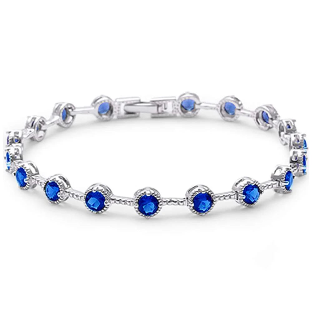 Ladies bracelets holiday gifts-Sapphire Glow Tennis Bracelet