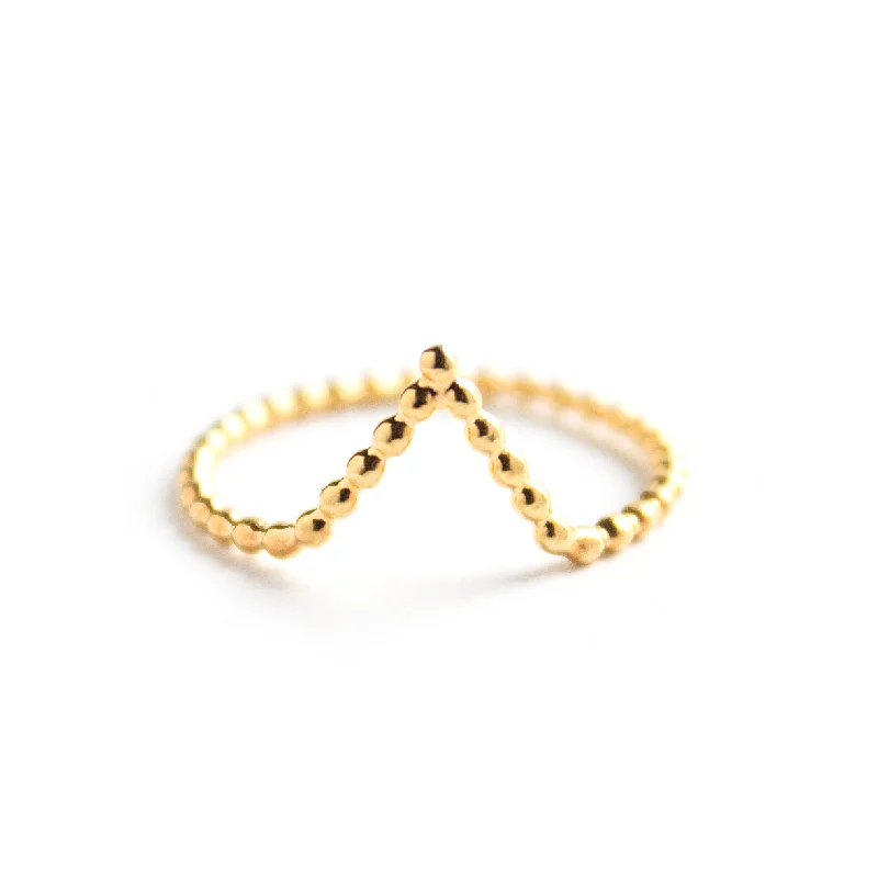 Ladies rings stylish trends-Peak Gold Vermeil Ring