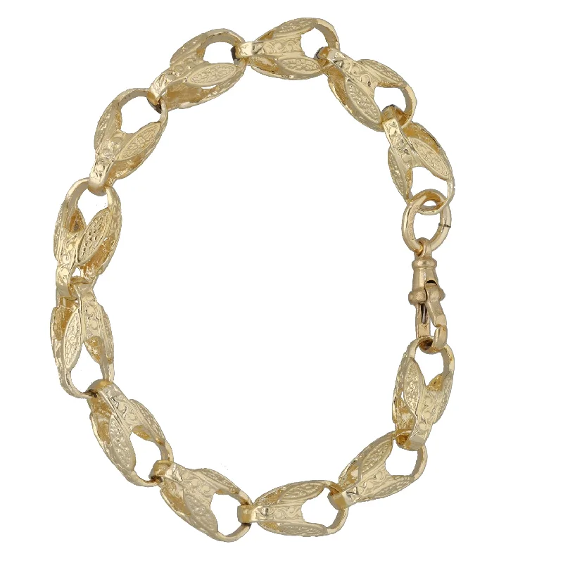 Ladies bracelets creative looks-9ct Gold Tulip Bracelet