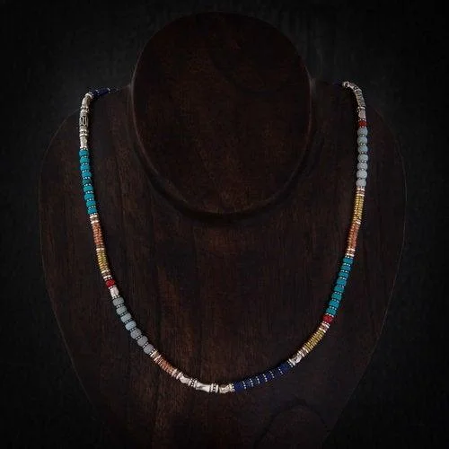 Ladies necklaces luxurious looks-Multi Gemstones Turquoise Necklace