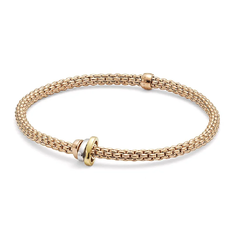 Ladies bracelets timeless looks-Prima 18ct Rose Gold Bracelet With Multi-Tone Rondels