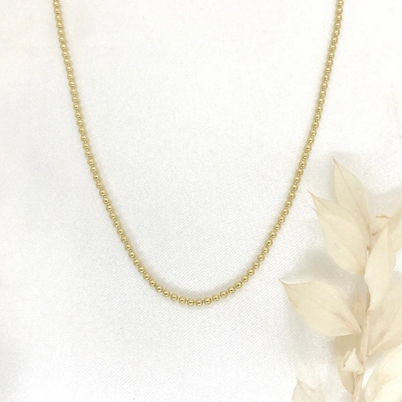 Ladies necklaces office wear-18k/925 Vermeil Simple Ball Necklace