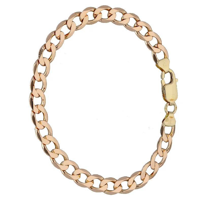 Ladies bracelets cuff trends-9ct Gold Curb Bracelet