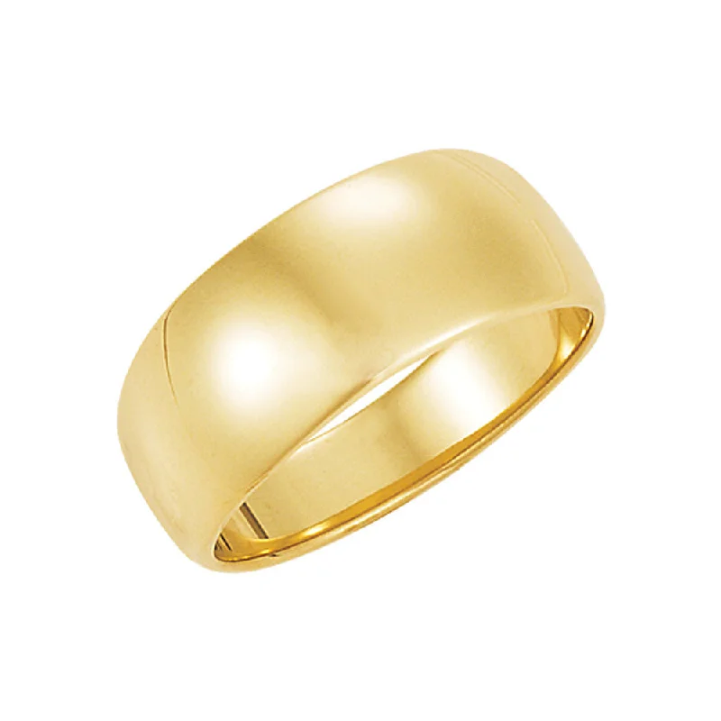 Ladies rings customer feedback-8mm Half Round Tapered Wedding Band in 10k Yellow Gold