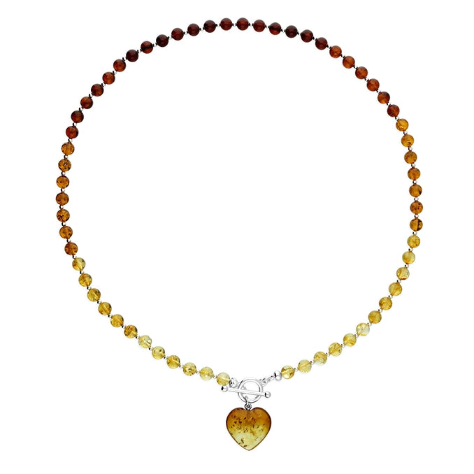 Ladies necklaces discount deals-Sterling Silver Amber Charm Necklace