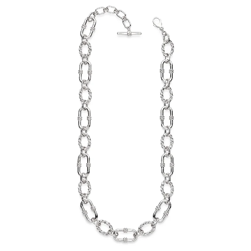 Ladies necklaces sterling silver-Kit Heath Sterling Silver Rope Link Chain Necklace