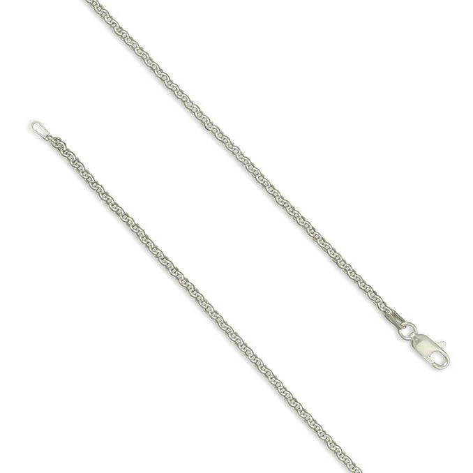 Ladies necklaces choker designs-Sterling Silver Light Round Belcher Necklace