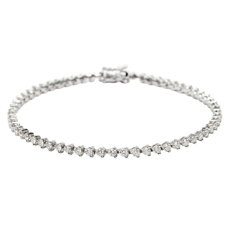 Ladies bracelets gothic appeal-18ct White Gold Brilliant Cut Diamond Tennis Bracelet