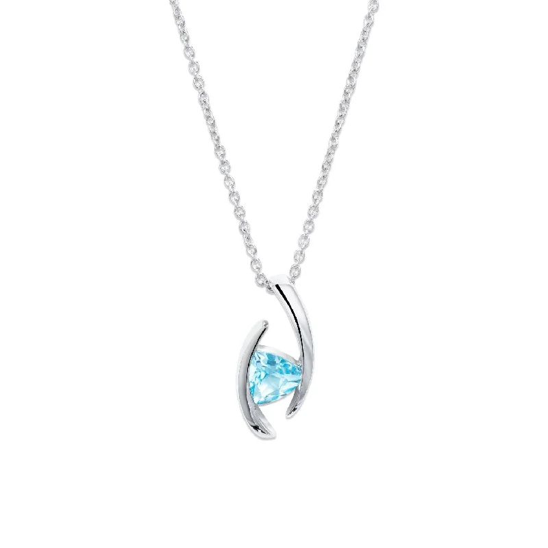 Ladies necklaces anniversary specials-Unique & Co Blue Topaz Necklace