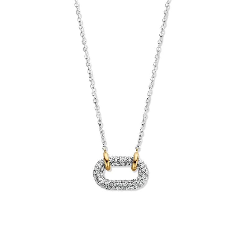 Ladies necklaces limited releases-Ti Sento Cubic Zirconia Open Link Necklace