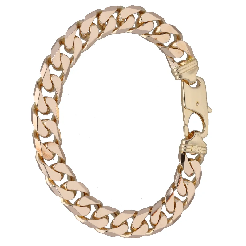 Ladies bracelets intricate patterns-9ct Gold Curb Bracelet