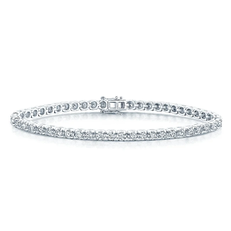 Ladies bracelets investment value-Platinum Diamond 5.00ct Claw Set Tennis Bracelet