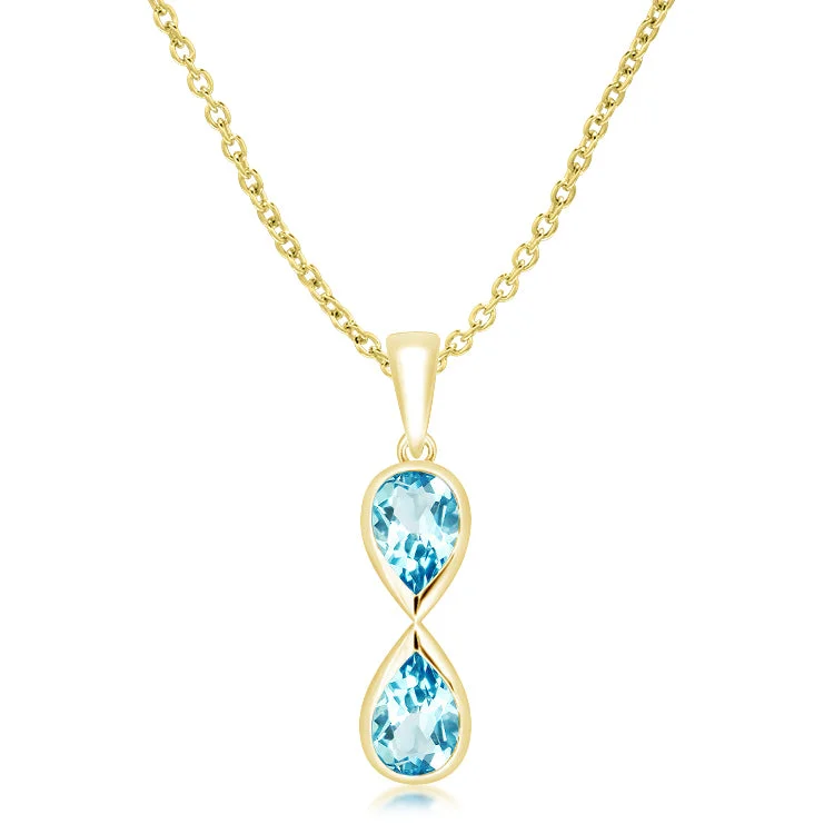 Ladies necklaces creative looks-Unique & Co Gold Vermeil Blue Topaz Pendant Necklace