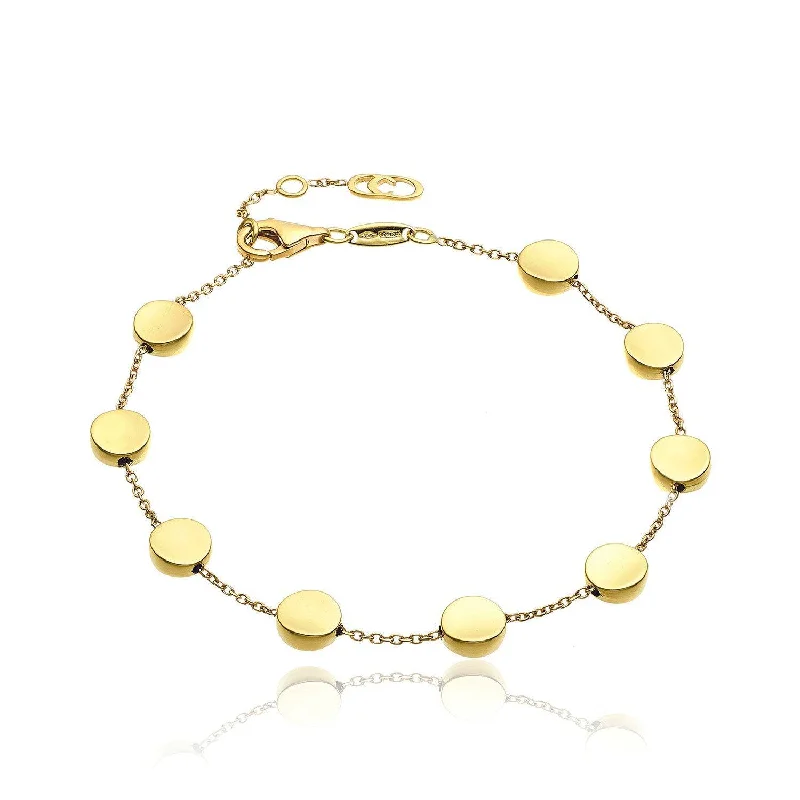 Ladies bracelets cuff trends-Armillas Glow 18ct Yellow Gold Flat Medium Circle Bracelet