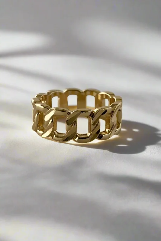 Ladies rings holiday gifts-Cuban Link Ring