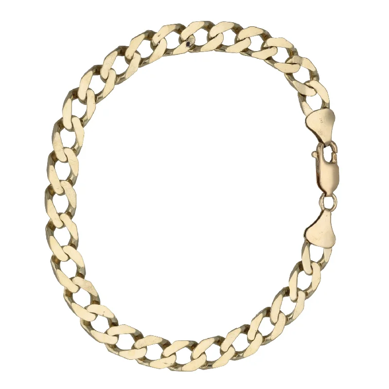 Ladies bracelets viral picks-9ct Gold Curb Bracelet