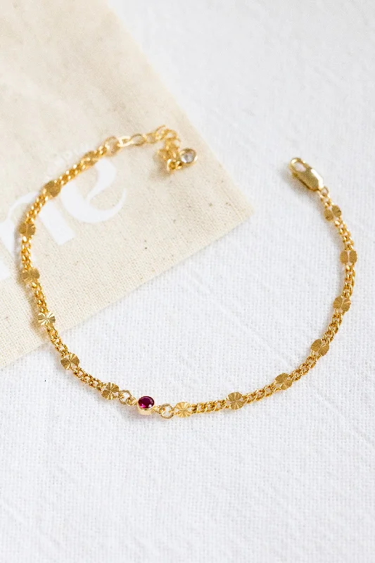 Ladies bracelets luxury picks-Ruby CZ Sunrise Bracelet