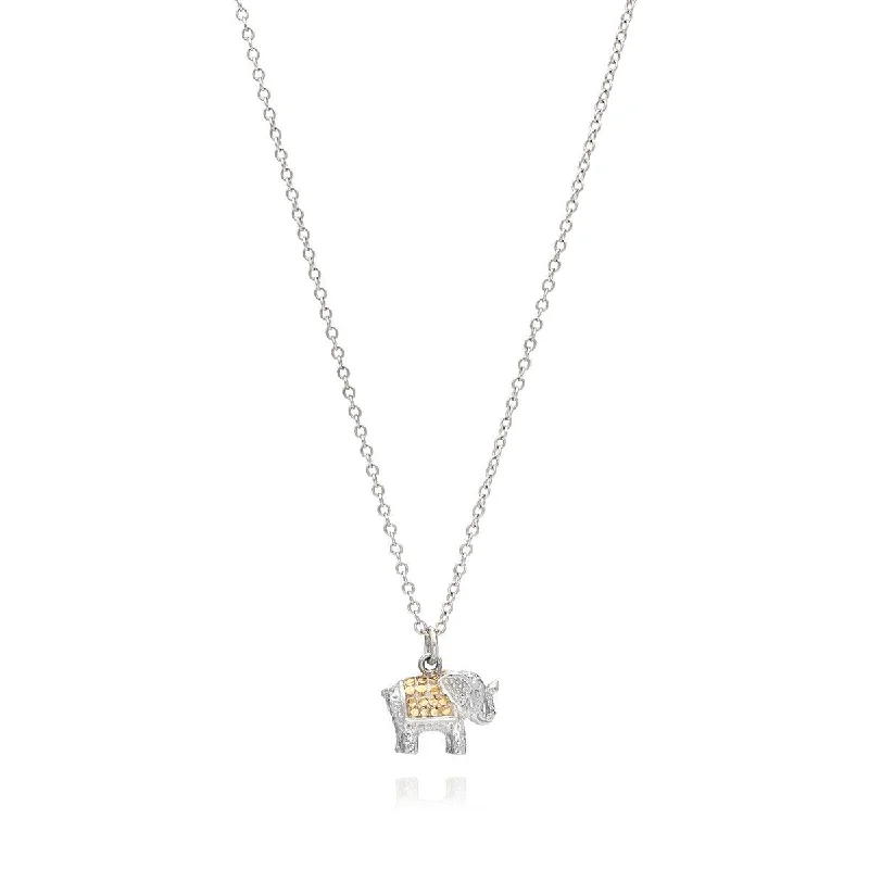 Ladies necklaces youthful flair-Anna Beck Mixed Metal Small Elephant Charm Necklace