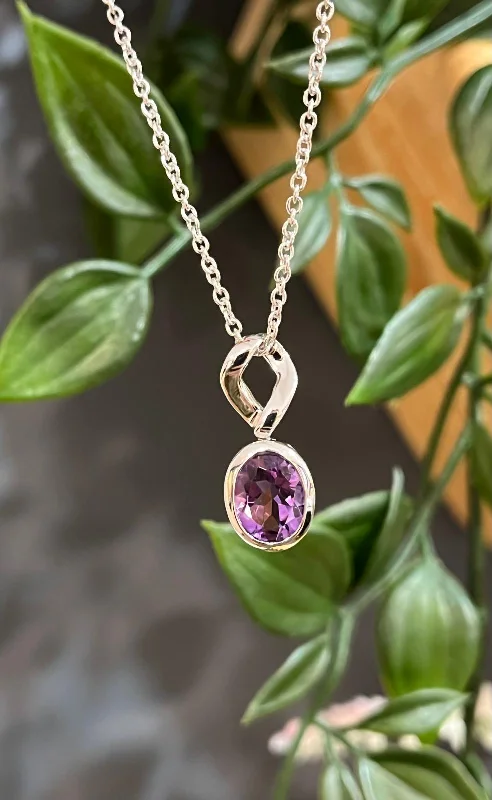 Ladies necklaces European designs-Unique & Co Yellow Gold Vermeil Amethyst Pendant Necklace