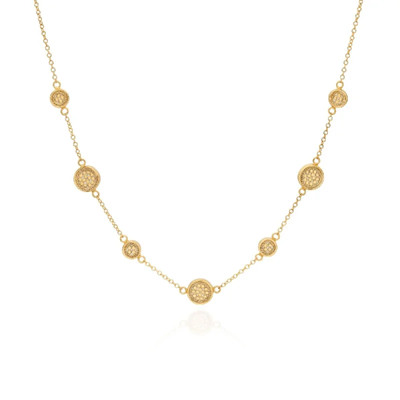 Ladies necklaces bold pieces-Anna Beck Classic Gold Station Necklace