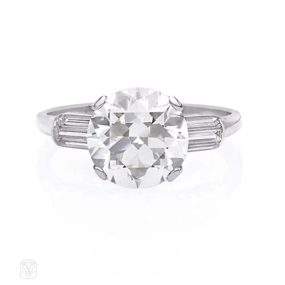 Ladies wedding rings viral picks-Art Deco solitaire diamond engagement ring