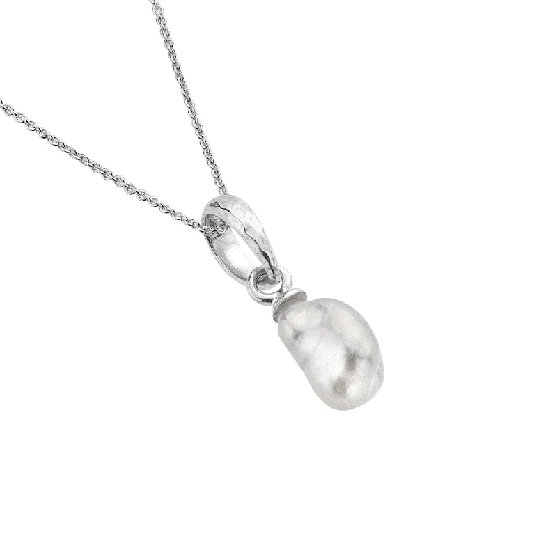 Ladies necklaces proposal gifts-Sea Gems Silver Origins Freshwater Pearl Pendant Necklace