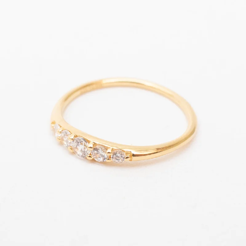 Ladies rings index finger-Gold Vermeil Tapered CZ Band