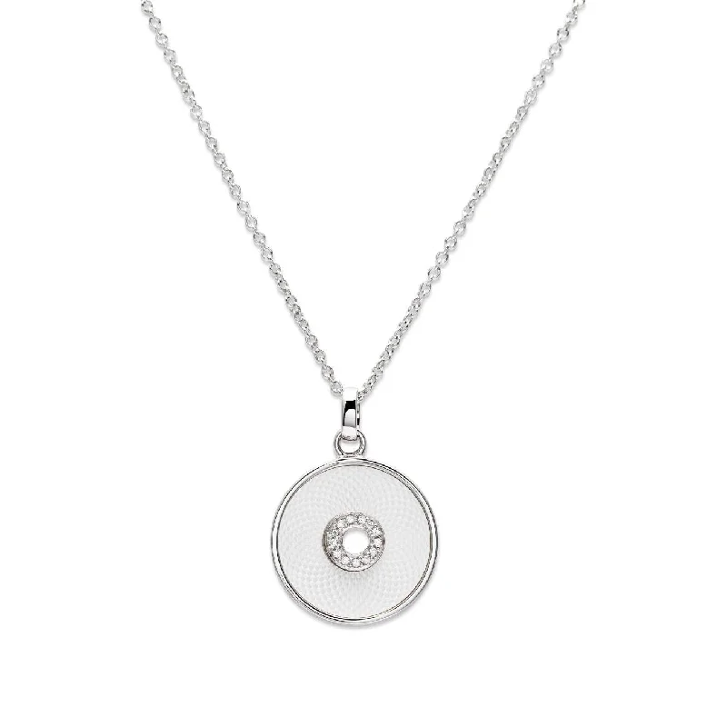 Ladies necklaces social trends-Unique & Co Mother of Pearl Disc Necklace