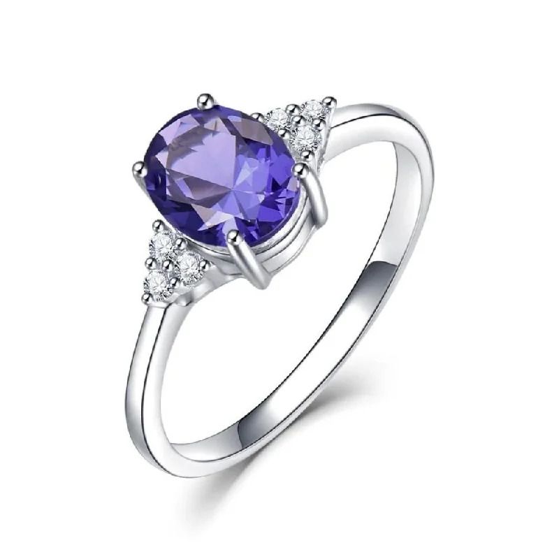 Ladies rings index finger-Elegant Tanzanite December Birthstone Ring