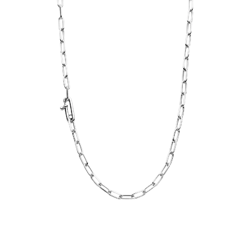 Ladies necklaces timeless designs-Ti Sento Silver Necklace with Mini Silver Chain Links