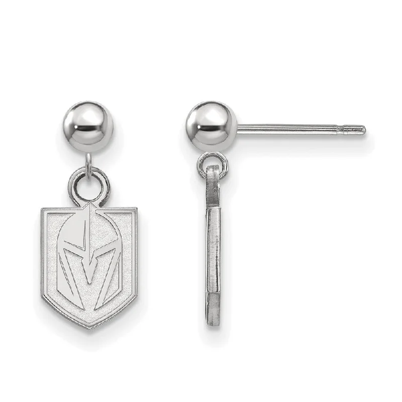 Ladies earrings price range-Sterling Silver NHL Vegas Golden Knights Ball Dangle Earrings