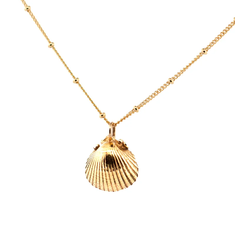 Ladies necklaces daily essentials-Dainty London 9ct Gold Seashell Necklace