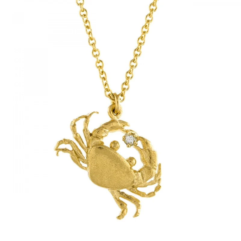 Ladies necklaces Christmas designs-Alex Monroe Cheeky Crab Necklace