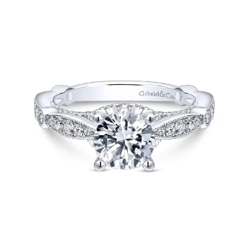 Ladies wedding rings budget finds-14K White Gold Diamond Engagement Ring