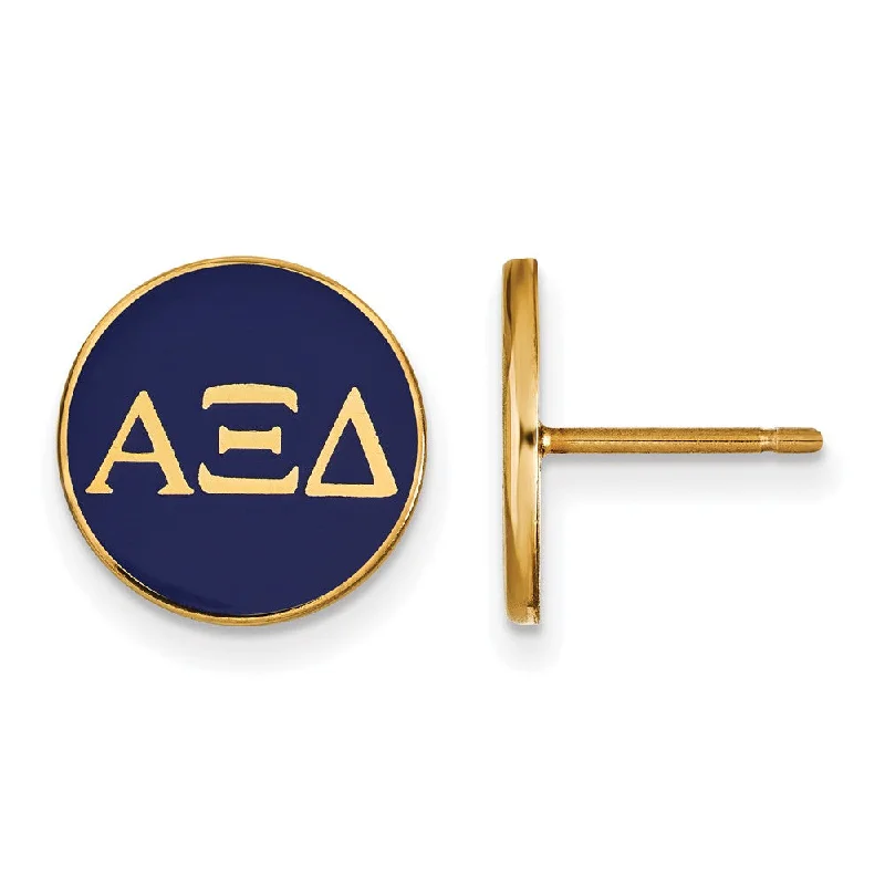 Ladies earrings e-commerce finds-14K Plated Silver Alpha Xi Delta Enamel Post Earrings