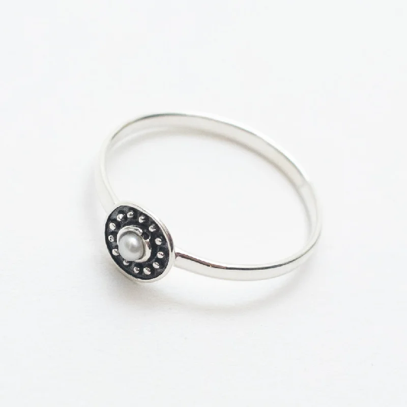 Ladies rings daily wear-Small Pearl Dotted Ring