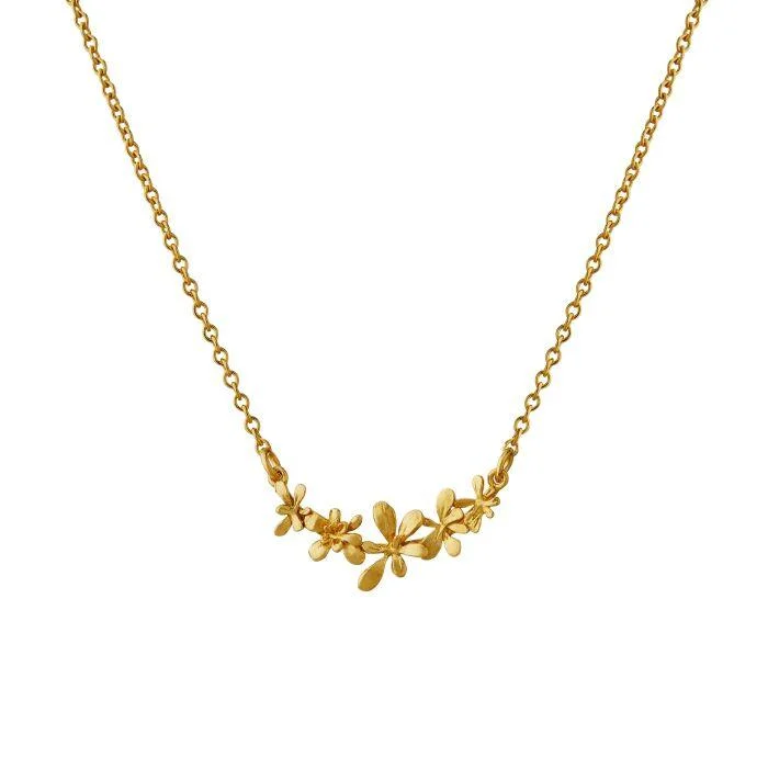 Ladies necklaces office wear-Alex Monroe Gold Plated Sprouting Rosette In-line Necklace