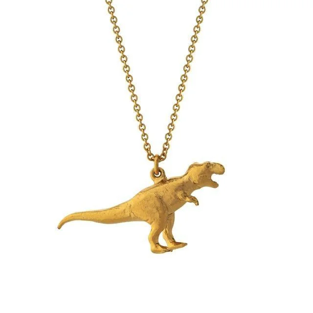 Ladies necklaces sterling silver-Alex Monroe Tyrannosaurus Rex Necklace