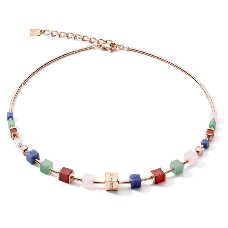 Ladies necklaces price options-Coeur De Lion Multicoloured Cubes Necklace