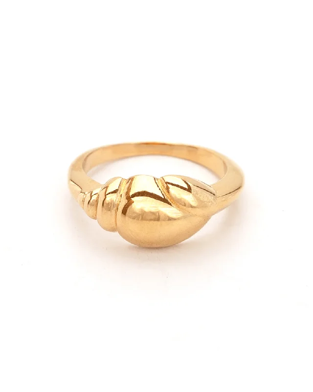 Ladies rings daily wear-Ermite Gold Ring