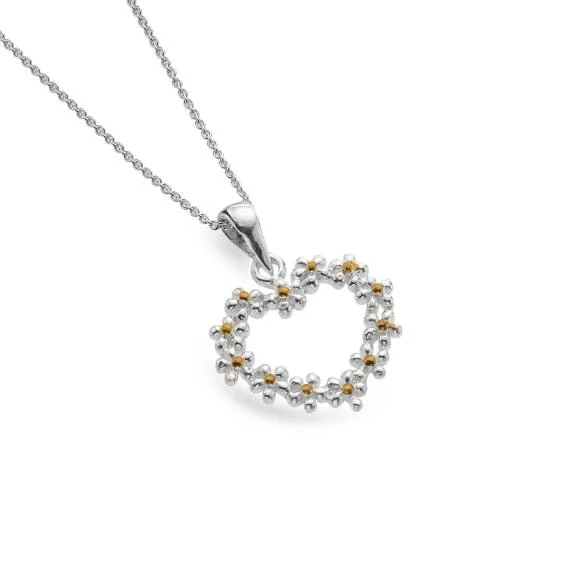 Ladies necklaces European designs-Sea Gems Daisy Heart Necklace