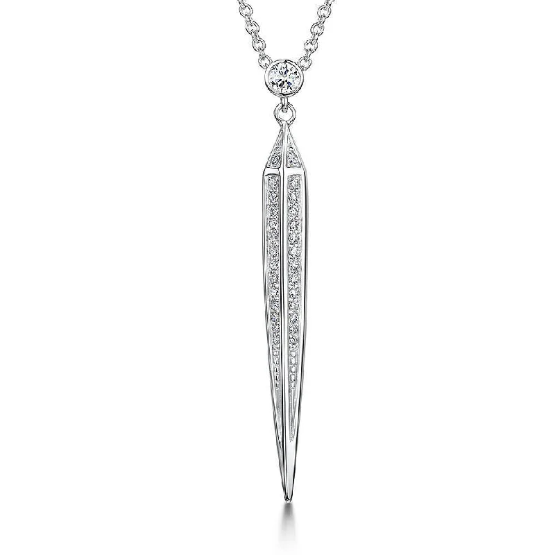 Ladies necklaces office wear-Triangle Dagger Cubic Zirconia Necklace