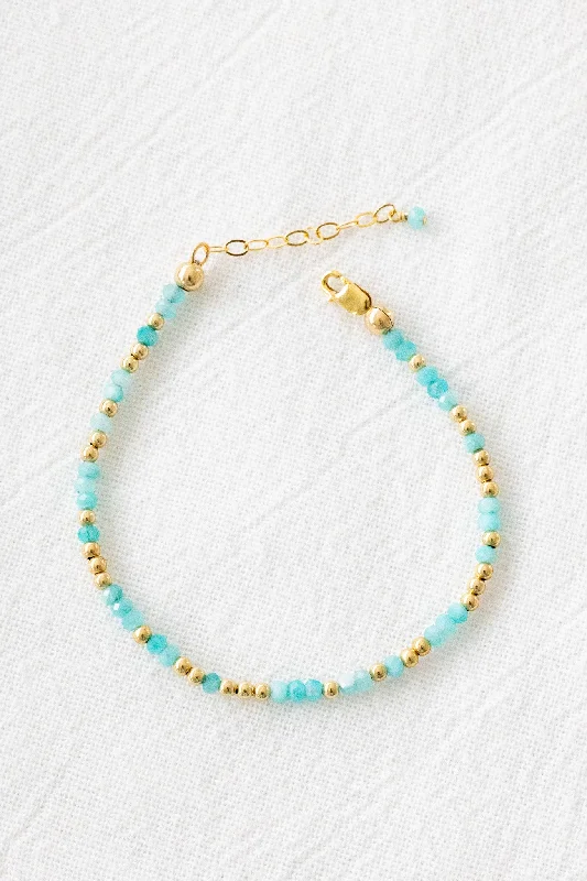 Ladies bracelets custom styles-Amazonite Beaded Bracelet