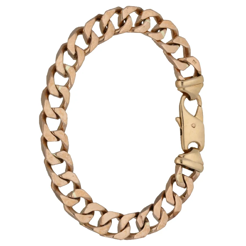 Ladies bracelets fashion trends-9ct Gold Curb Bracelet