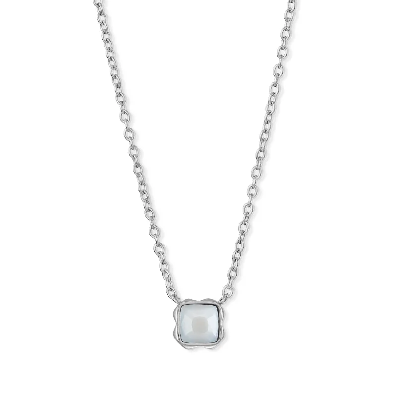 Ladies necklaces delicate looks-Coeur De Lion April Birthstone White Quartz Necklace