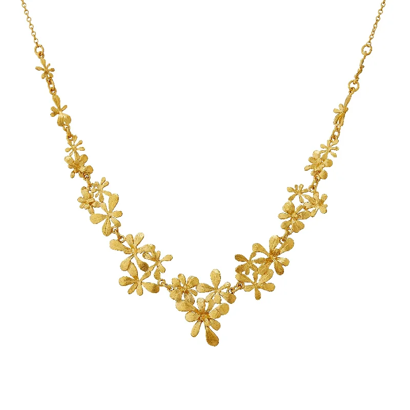 Ladies necklaces designer labels-Alex Monroe Clustered Rosette Allure Collar Necklace