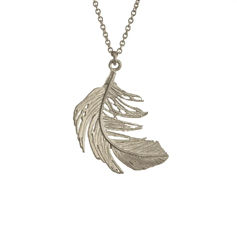 Ladies necklaces gothic styles-Alex Monroe Big Feather Necklace